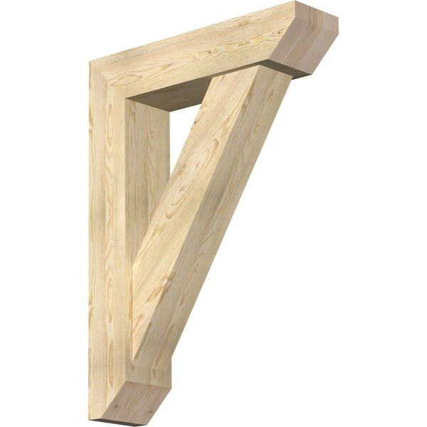 Ekena Millwork Traditional Slat Rough Sawn Bracket w/ Offset Brace, Douglas Fir, 8"W x 32"D x 44"H BKT0806X32X44TRA06RDF - main